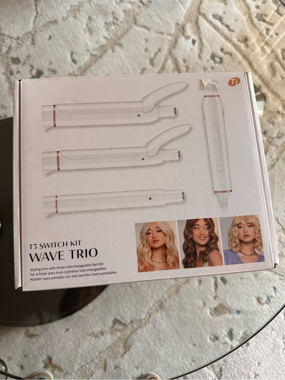 T3 Switch Kit Classic Trio Curling Iron Set - White with Rose Gold